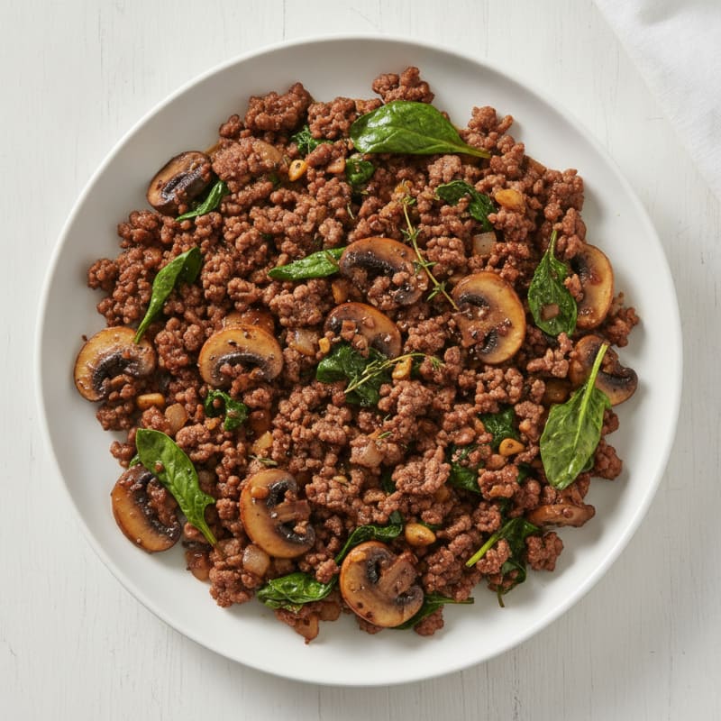 Savory Ground Beef and Mushroom Skillet