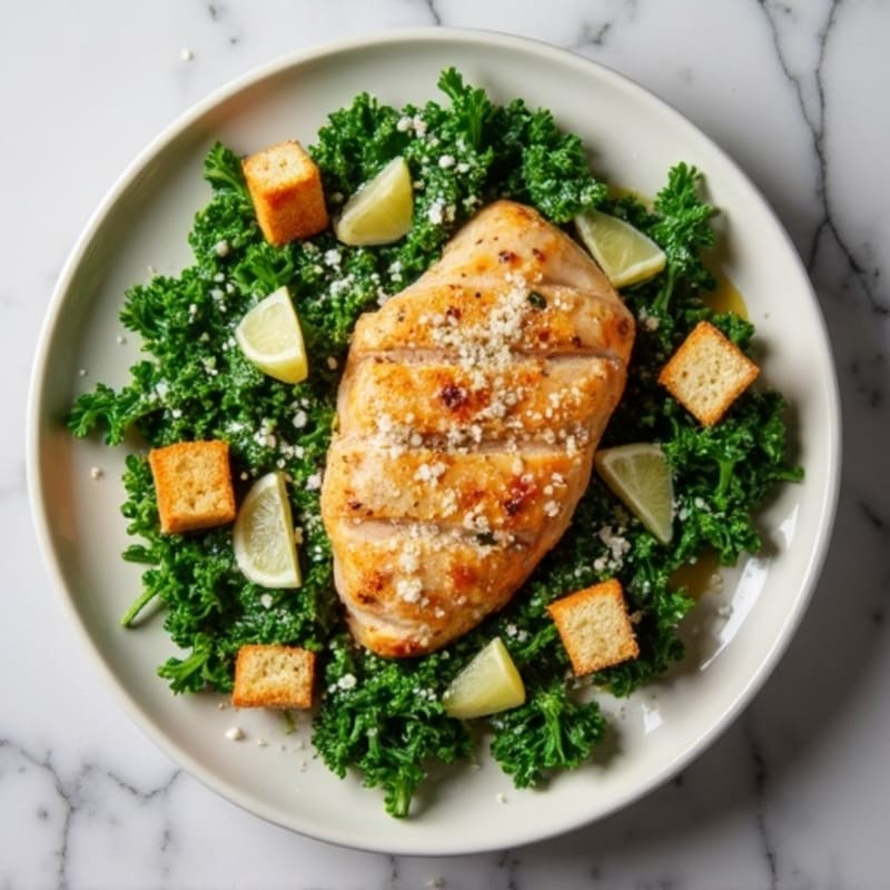 Crunchy Kale Caesar with Herb-Roasted Chicken