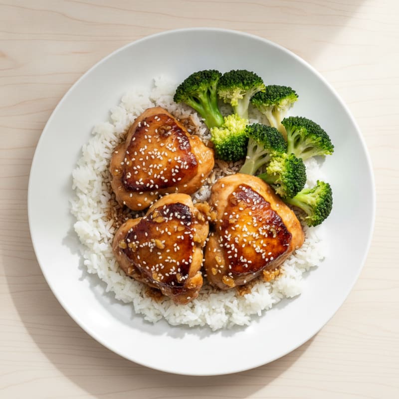 Teriyaki Glazed Chicken Thighs with Sesame