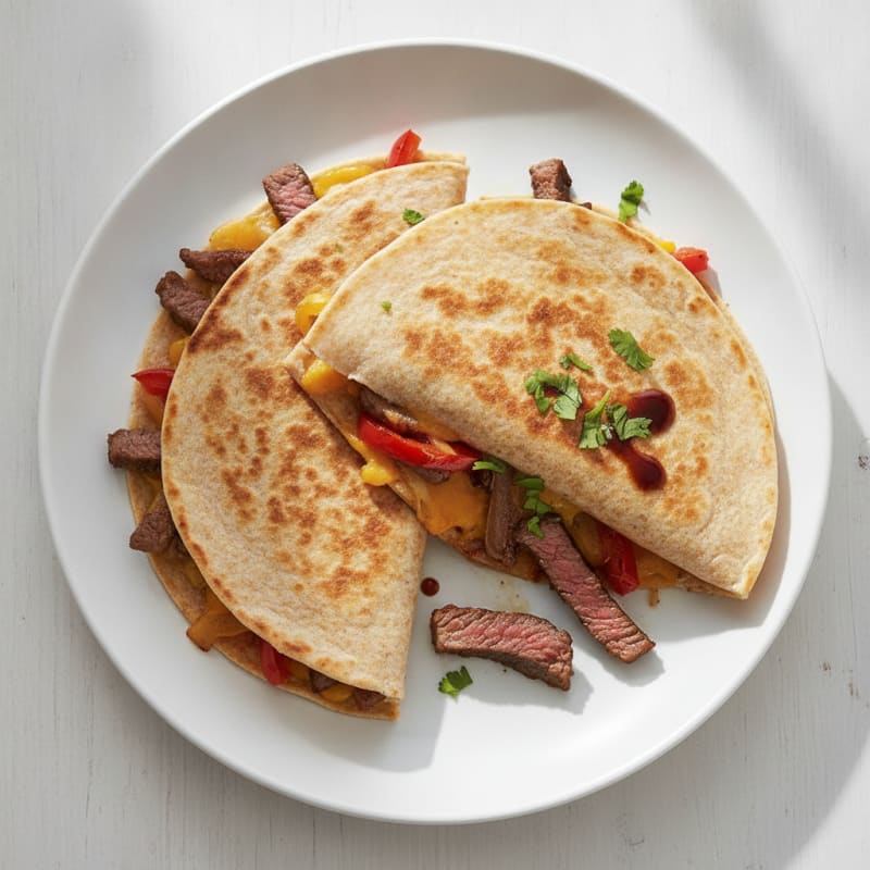 Pan-Seared Steak and Cheese Quesadillas