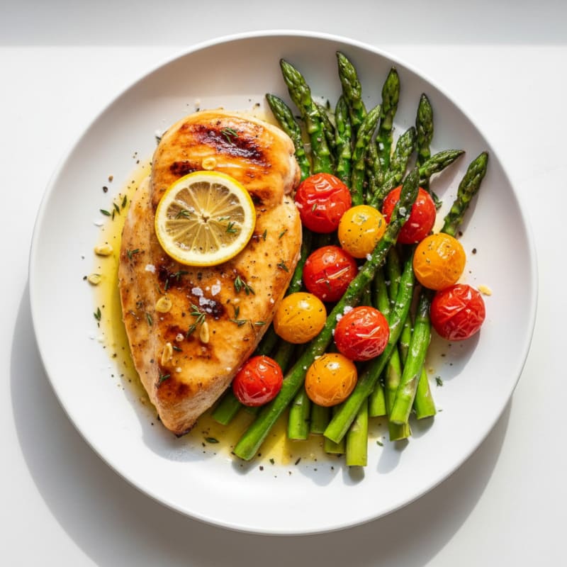 Zesty Lemon Herb Chicken with Roasted Asparagus
