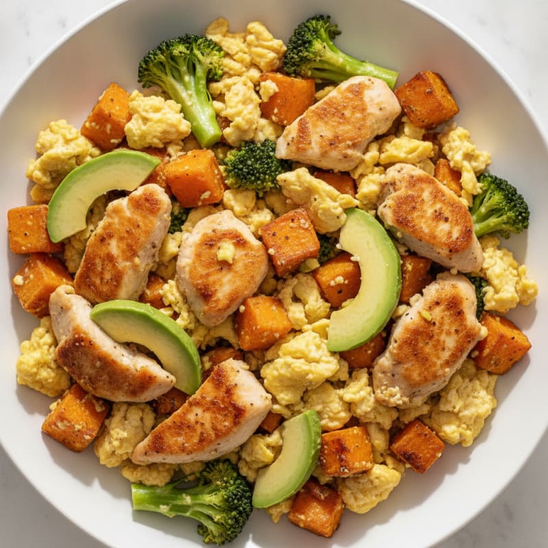 Chicken and Sweet Potato Egg Scramble