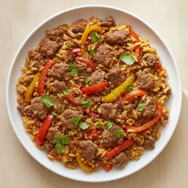 Tangy Lime and Beef Rice Skillet