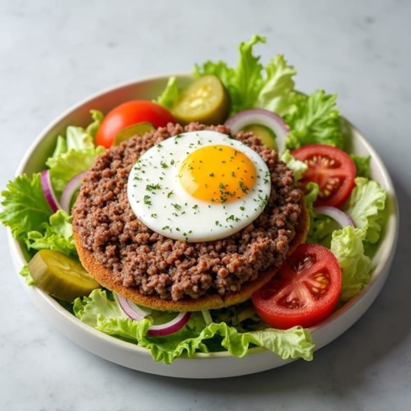 Lean Ground Beef Big Mac-Style Salad with Creamy Dill Dressing