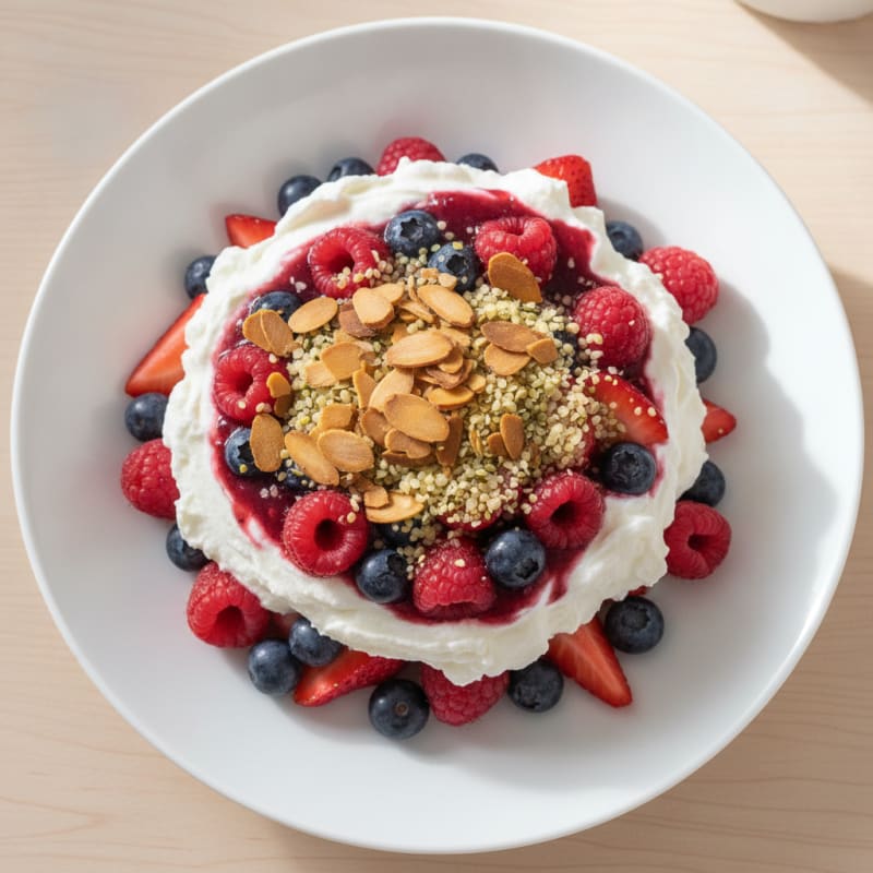 Greek Yogurt Protein Parfait with Mixed Berries