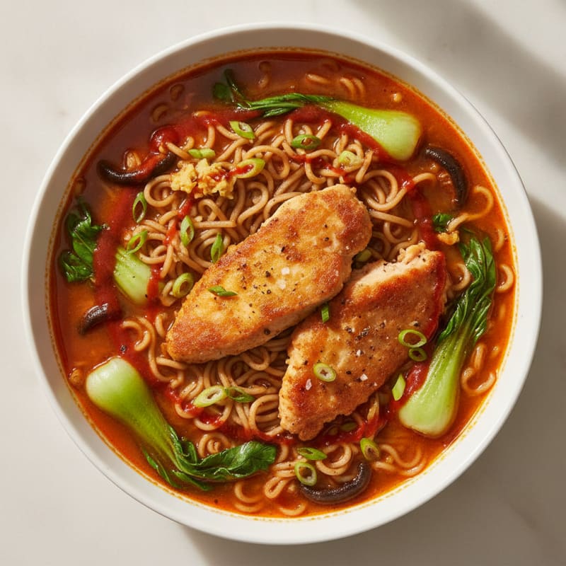 Sriracha Chicken Ramen Soup