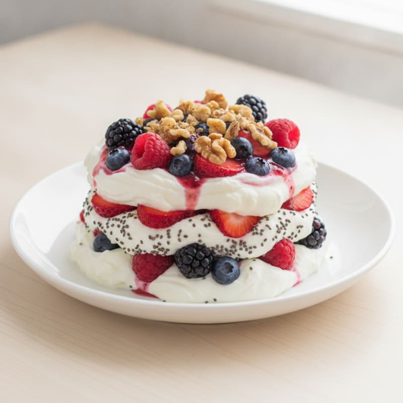 Greek Yogurt Protein Parfait with Mixed Berries