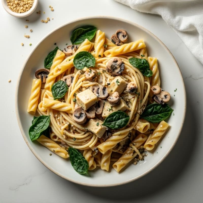 Creamy Truffle Mushroom Pasta with Spinach