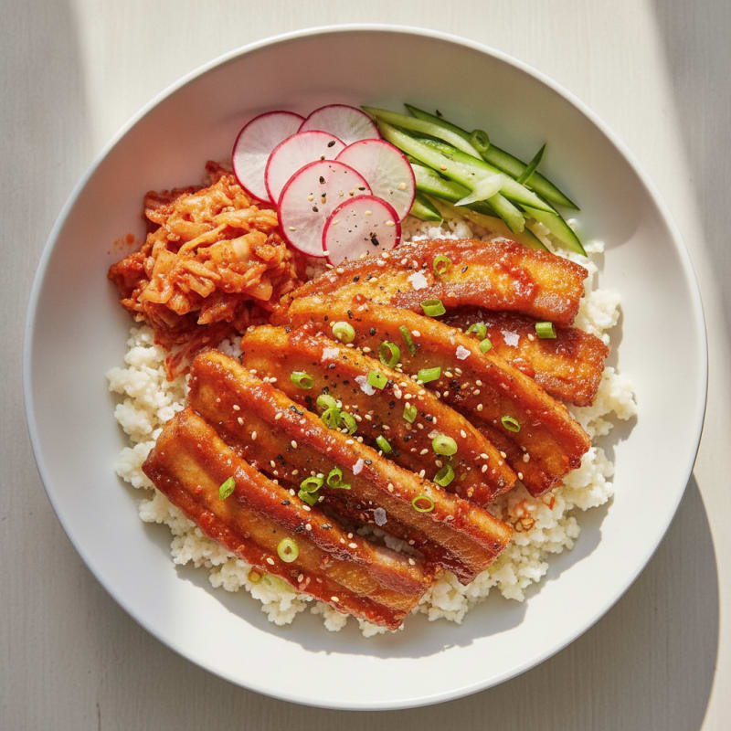Spicy Gochujang Pork Belly Bowl