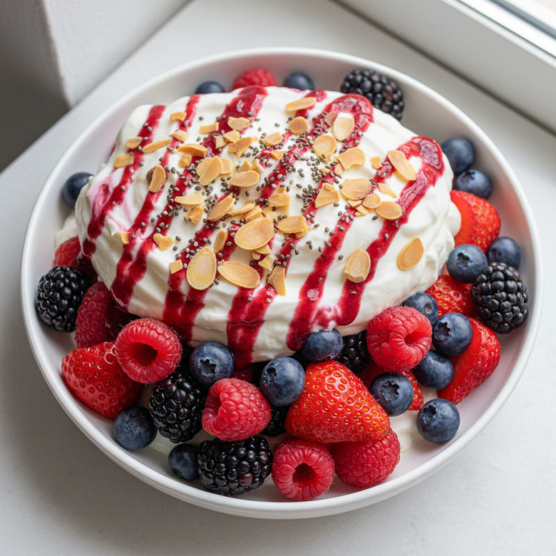 Creamy Greek Yogurt Protein Parfait with Mixed Berries