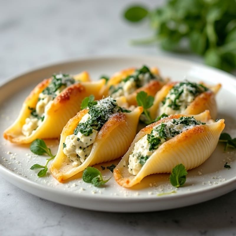 Healthy Baked Spinach & Ricotta Stuffed Shells