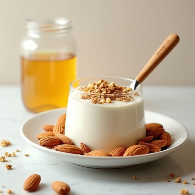 Greek Yogurt with Protein Powder and Almonds