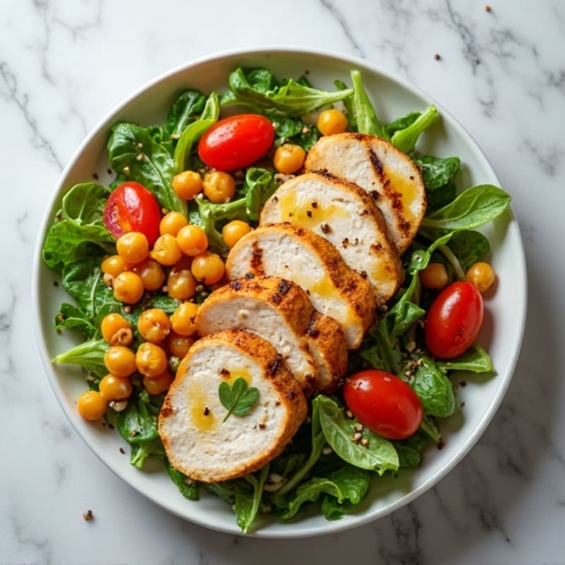Grilled Turkey Breast Salad with Chickpeas and Lemon Vinaigrette