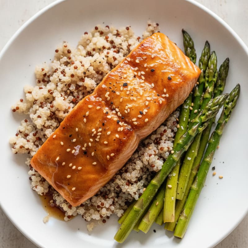 Teriyaki Glazed Salmon with Asparagus
