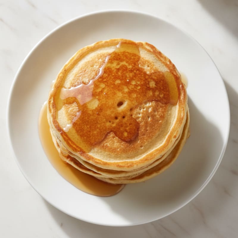 Fluffy Buttermilk Pancakes with Maple Syrup
