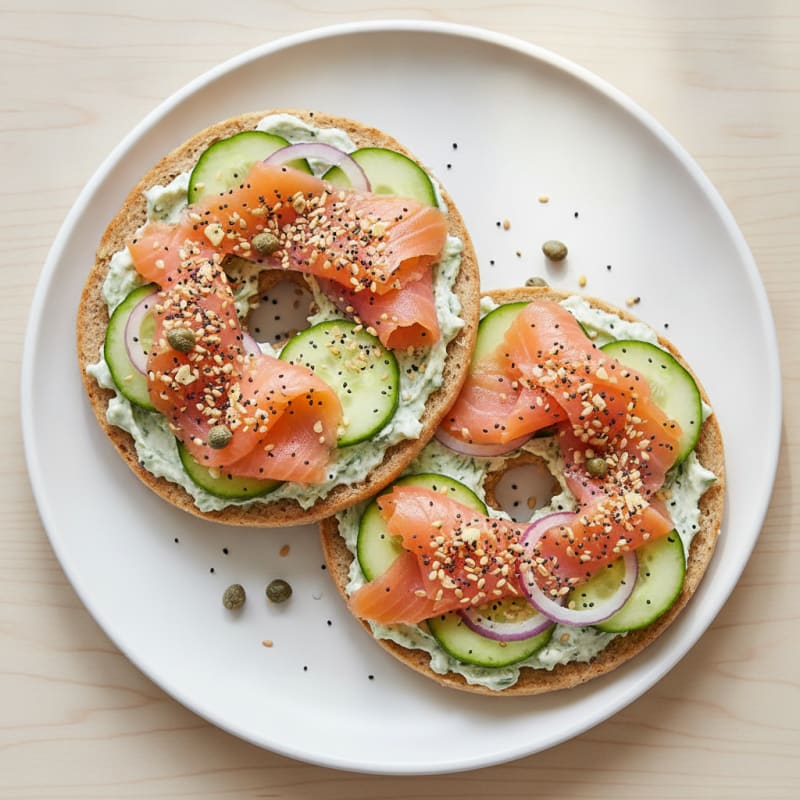 Smoked Salmon Everything Bagel
