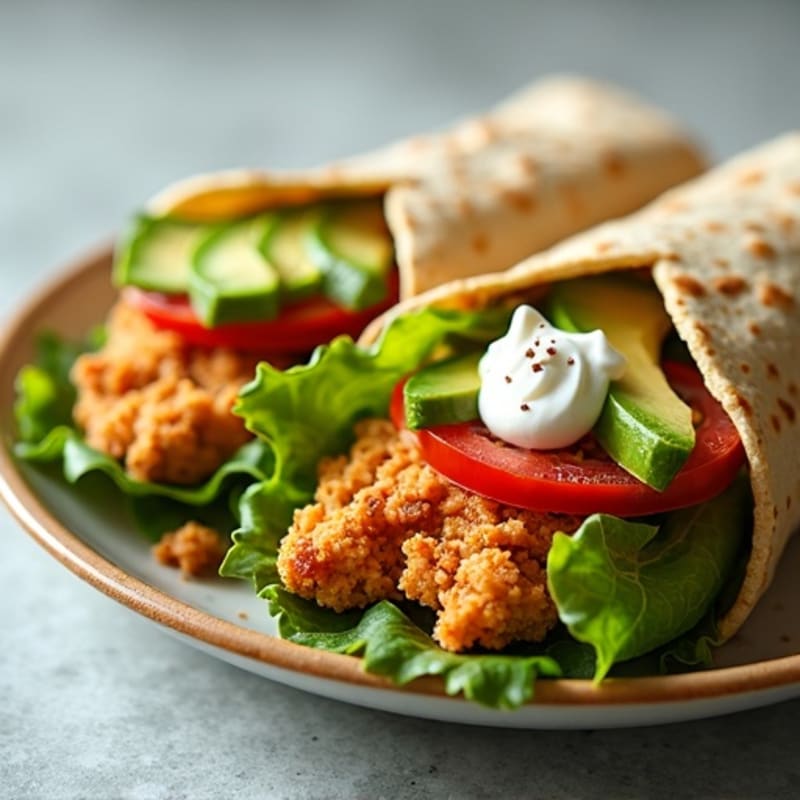 Crispy Chicken and Fresh Avocado Wraps