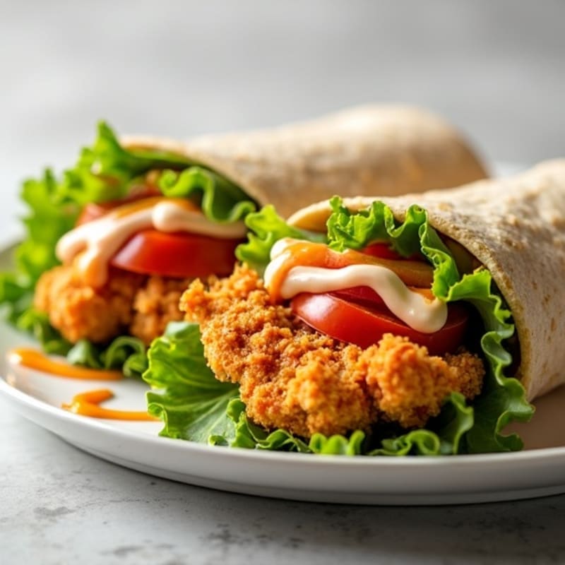 Healthy Crispy Buffalo Ranch Chicken Wrap