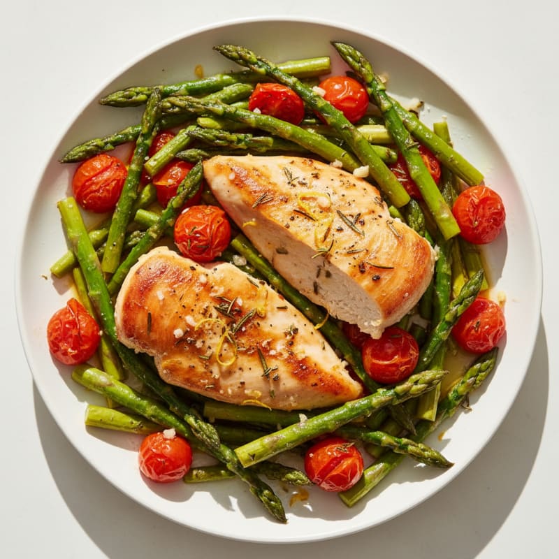 Lemon-Herb Roasted Chicken and Asparagus