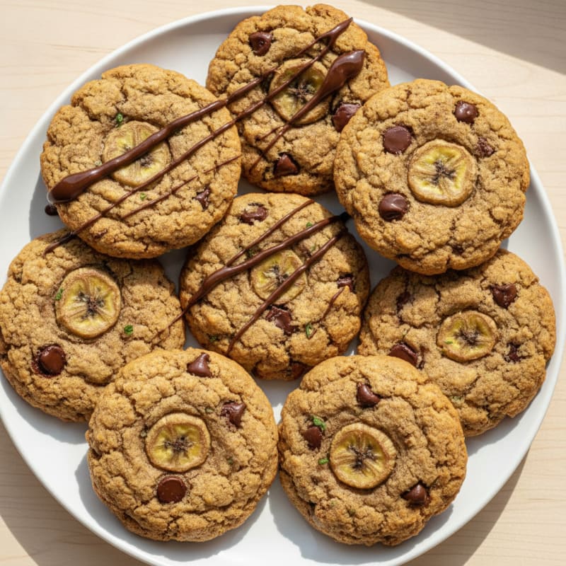 Banana Peanut Butter Chocolate Chip Protein Cookies