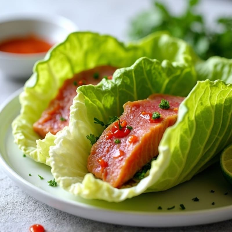 Spicy Fresh Tuna and Avocado Lettuce Wraps