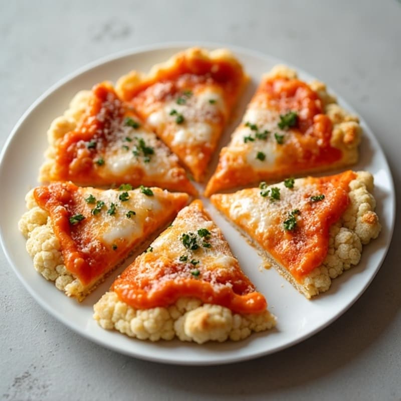 Crispy Cauliflower Crust Buffalo Chicken Pizza
