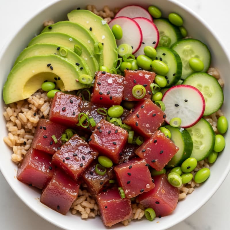 Ahi Tuna Hawaiian Poke Bowl