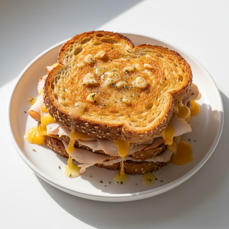 Golden Crispy Triple-Decker Grilled Cheese