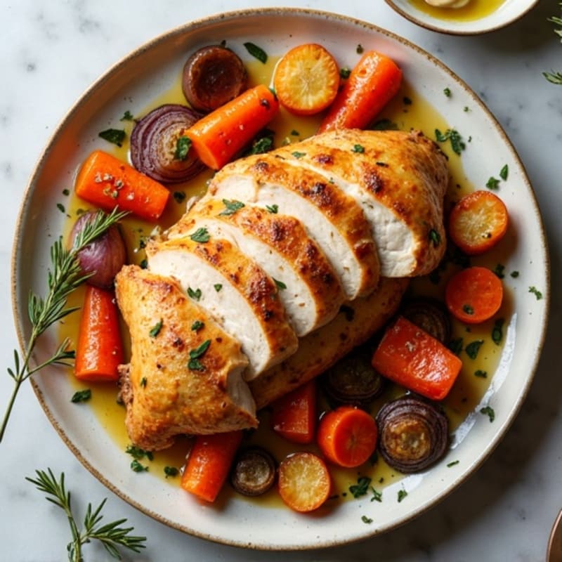 Sheet Pan Roasted Turkey and Root Vegetables