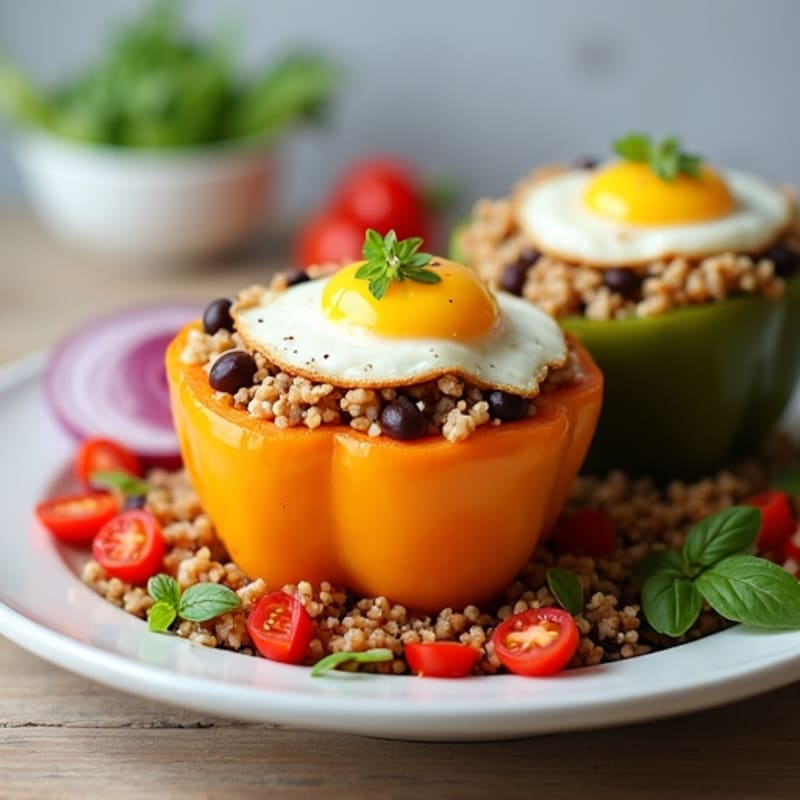 Protein-Packed Ground Turkey Stuffed Bell Peppers