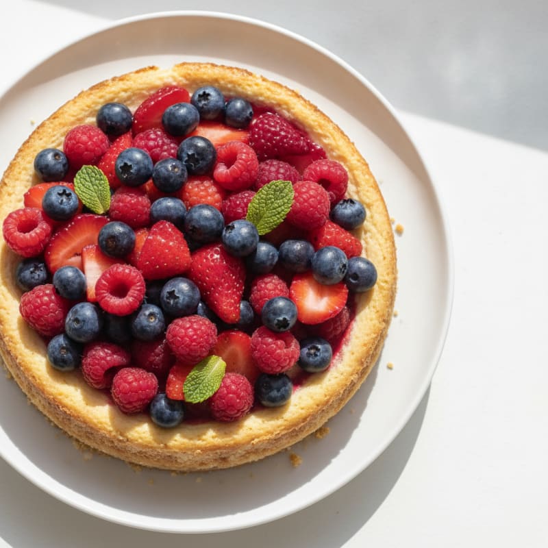 Greek Yogurt Protein Cheesecake with Fresh Berries