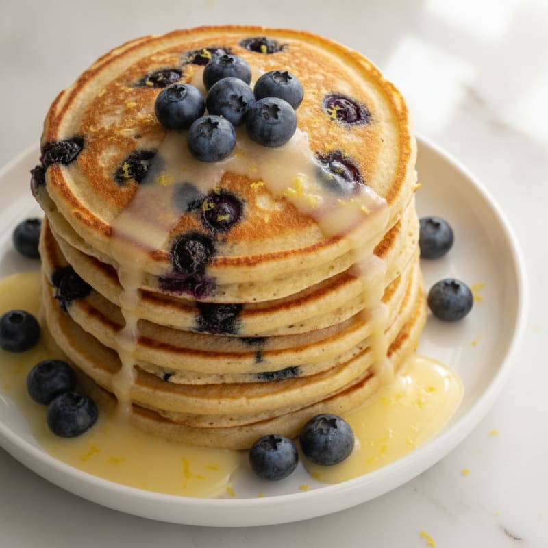 Blueberry Ricotta Pancakes with Lemon Zest
