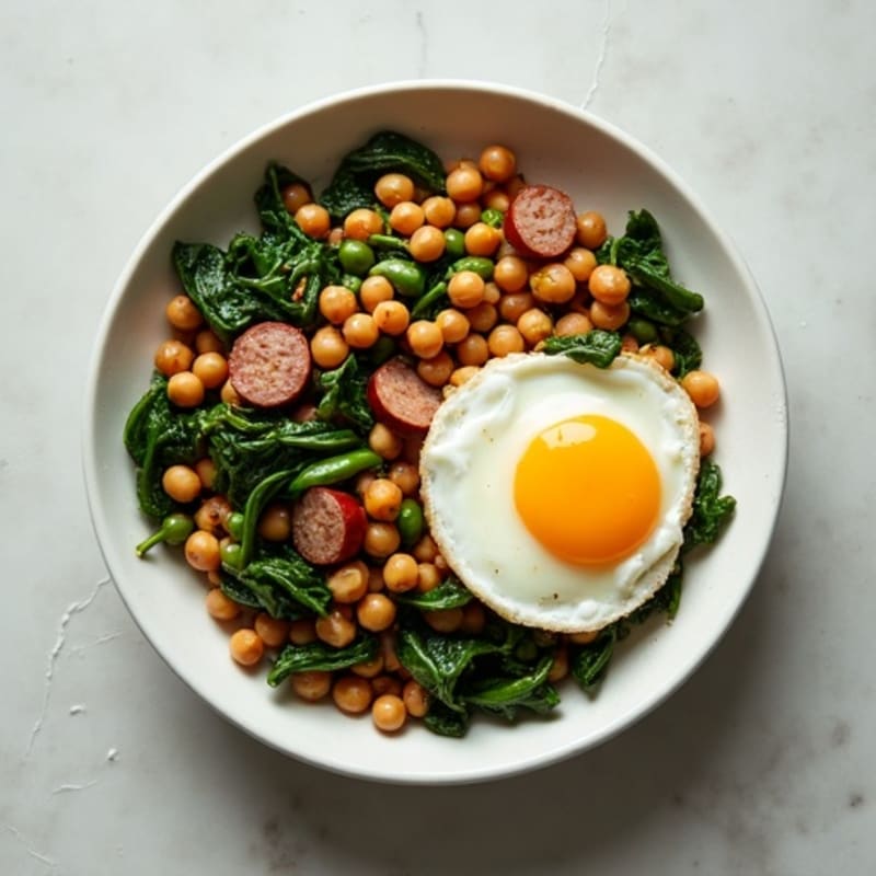 Smoky Black Eye Peas with Braised Greens