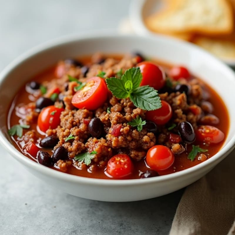 Hearty Black Bean and Ground Beef Chili