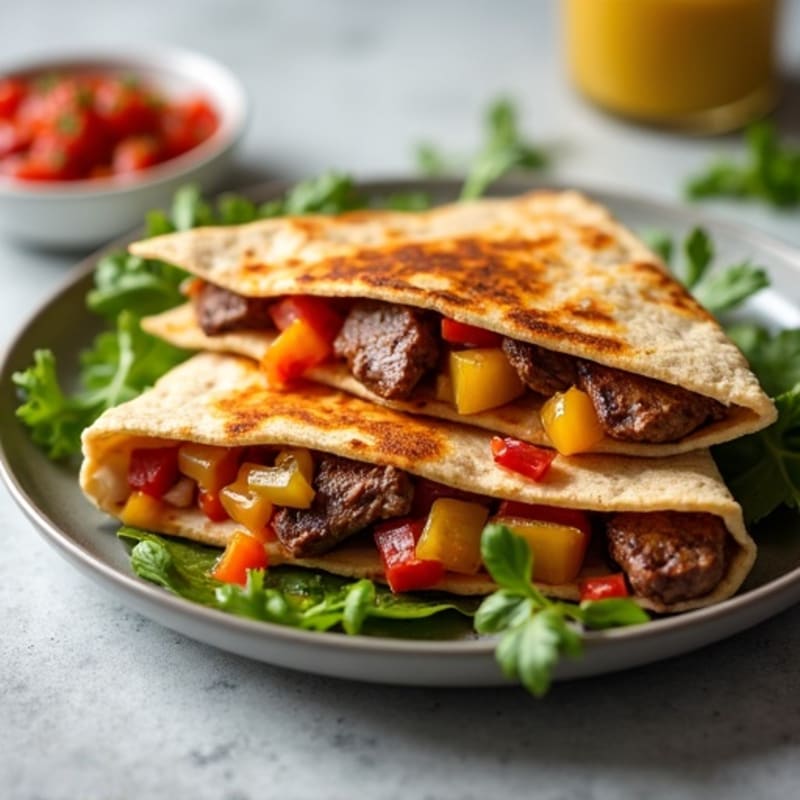 Grilled Steak and Pepper Quesadillas with Fresh Salsa