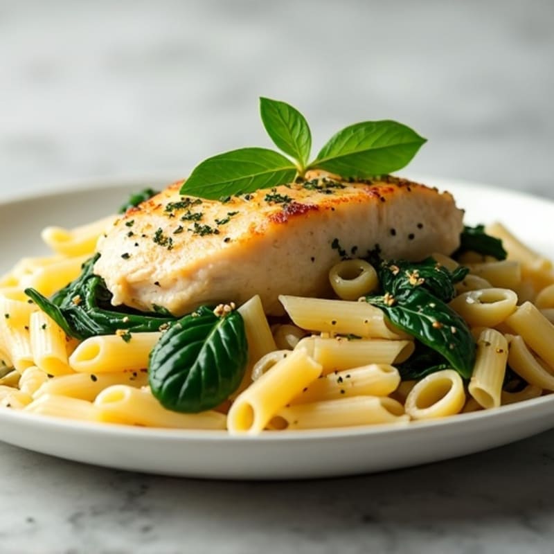 Creamy Lemon Herb Chicken Pasta with Spinach