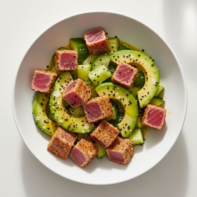 Seared Tuna with Avocado and Wasabi