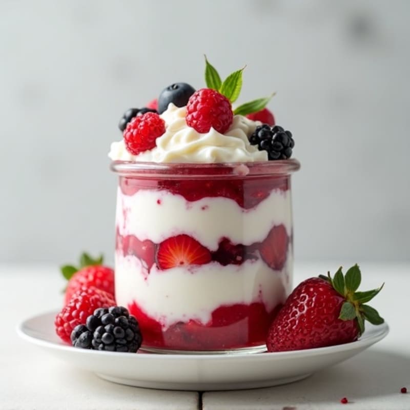 Greek Yogurt Protein Parfait with Mixed Berries