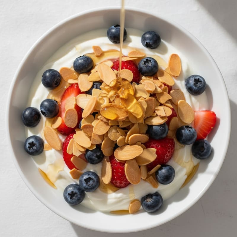 Greek Yogurt Parfait with Berries and Almonds