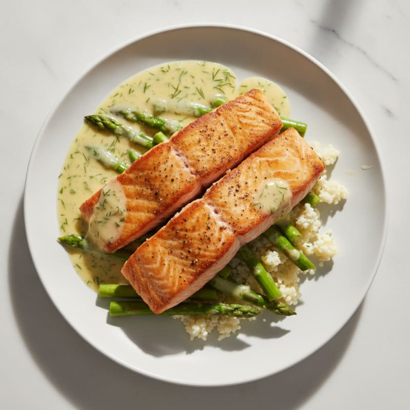 Pan-Seared Salmon with Lemon-Dill Sauce