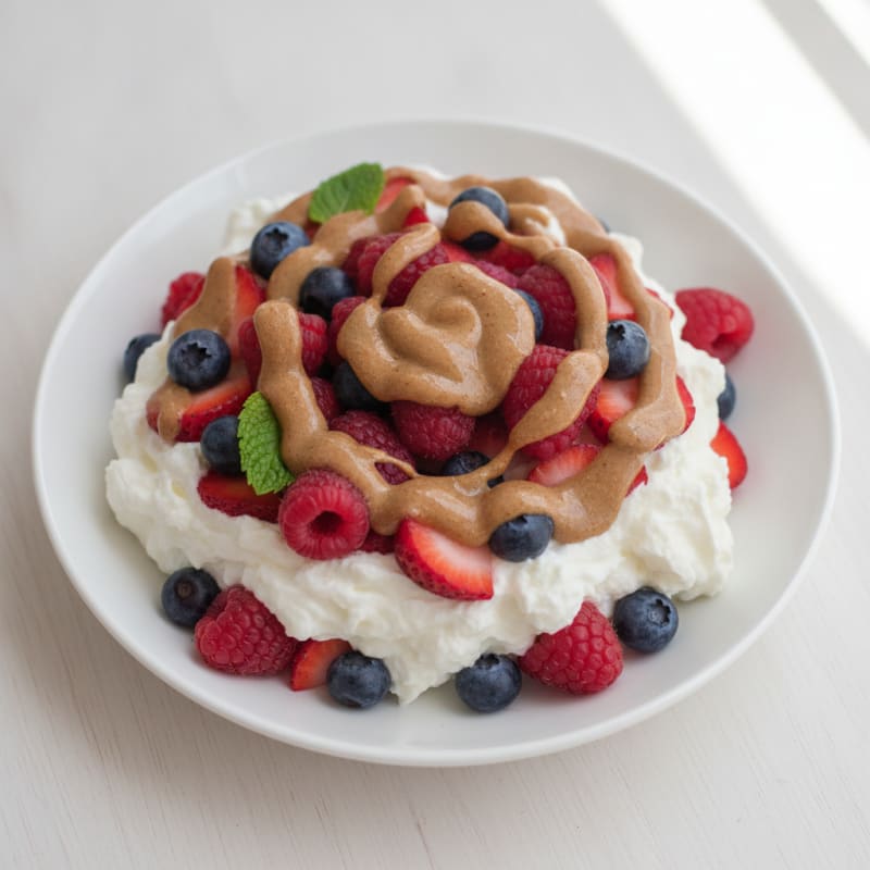 Greek Yogurt Protein Parfait with Mixed Berries and Almond Butter