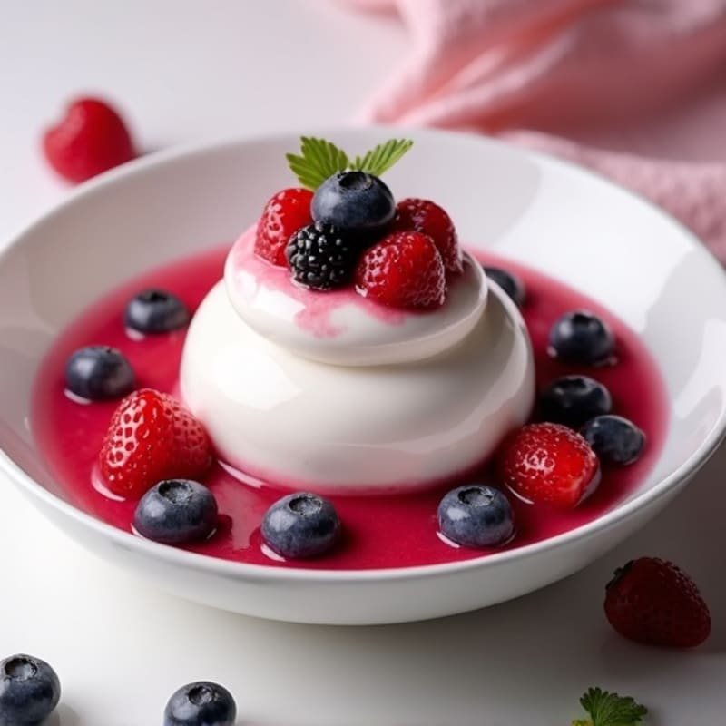 Greek Yogurt Protein Mousse with Mixed Berries