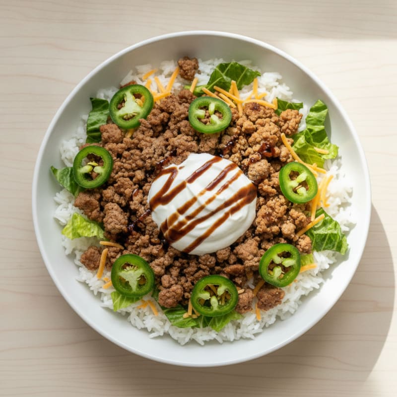 Turkey Jalapeño Rice Bowl with Yogurt