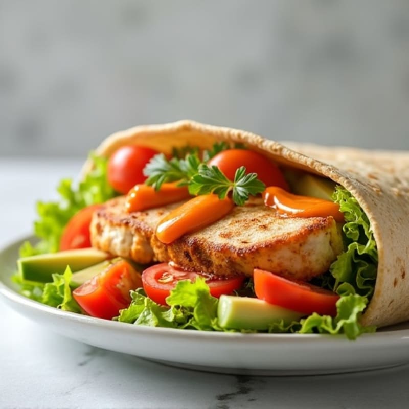 Healthy Buffalo Ranch Chicken Wrap