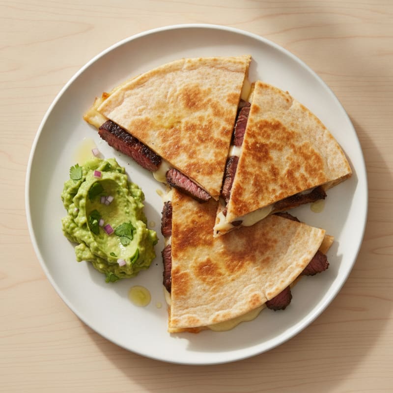 Carne Asada Quesadillas with Guacamole