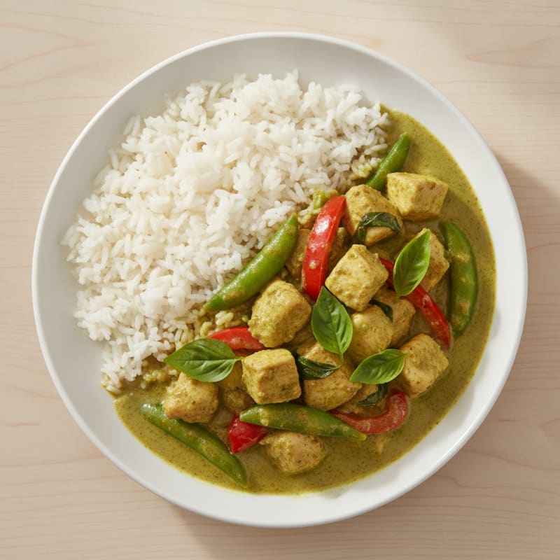 Chicken Green Curry with Jasmine Rice