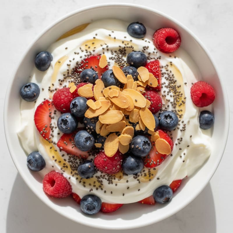 Creamy Greek Yogurt Parfait with Mixed Berries and Chia Seeds