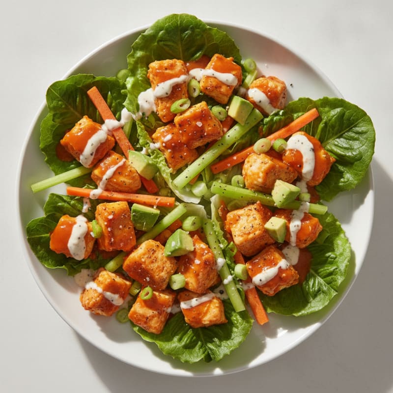 Buffalo Ranch Chicken Lettuce Wraps