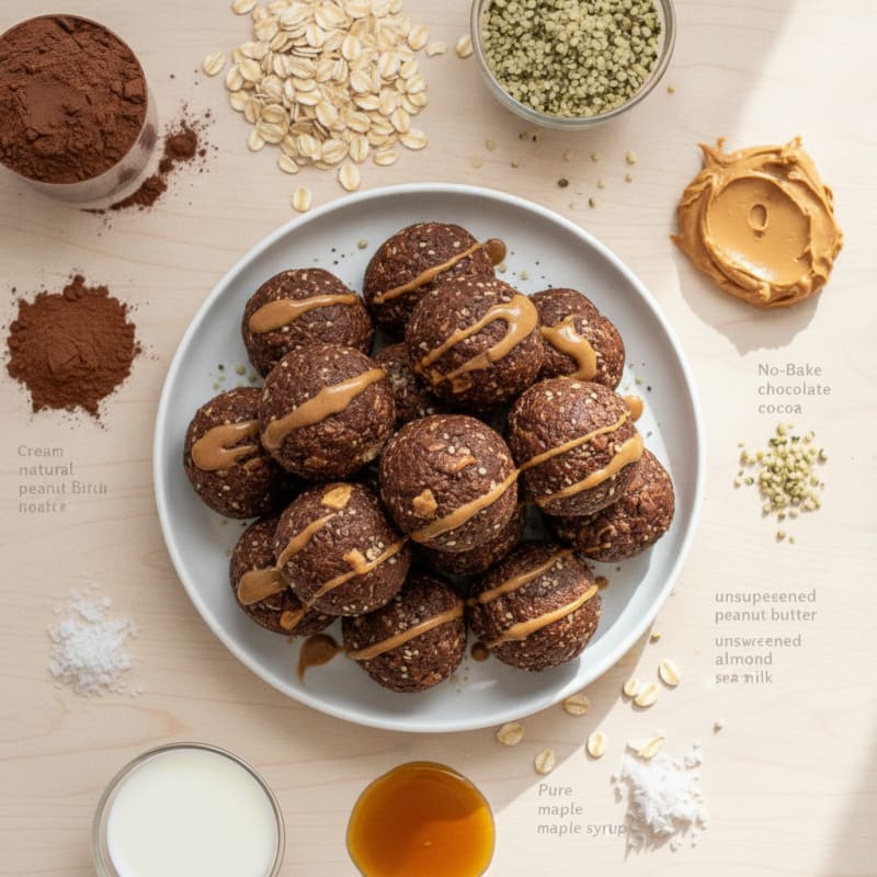 No-Bake Chocolate Peanut Butter Protein Bites
