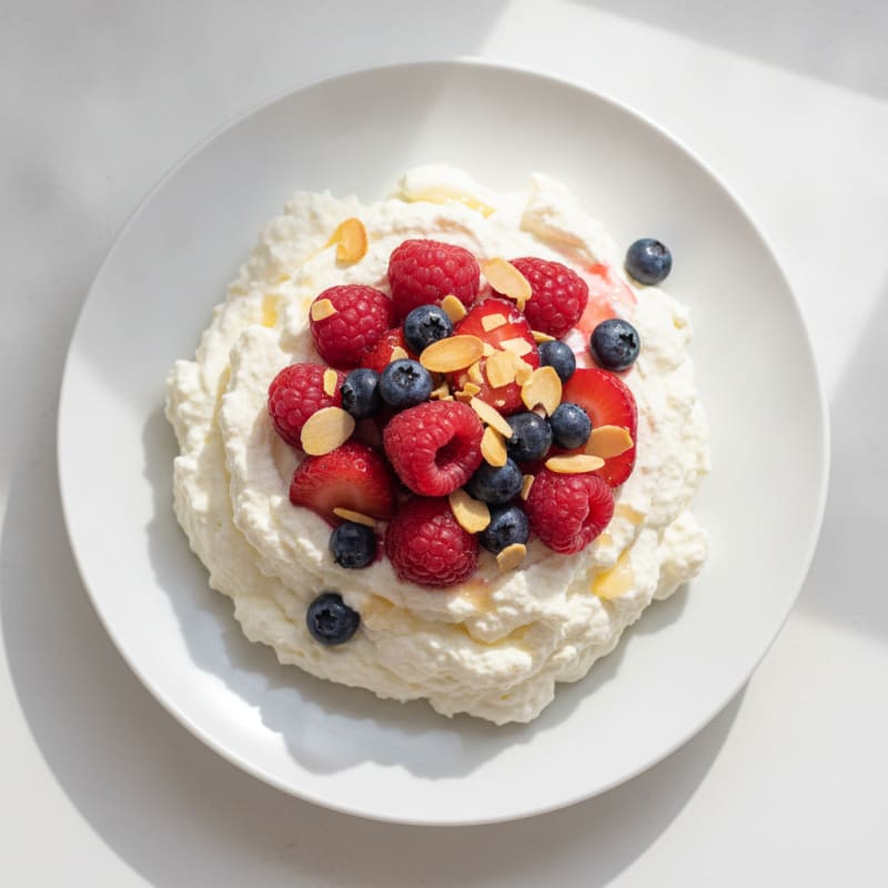 Silky Greek Yogurt Protein Mousse with Mixed Berries